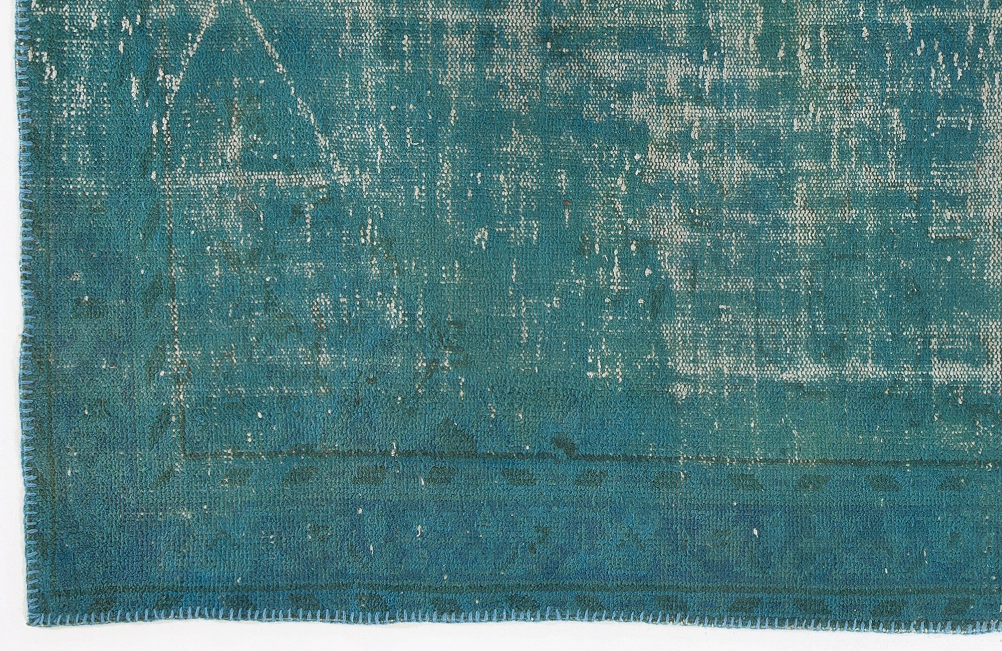 Atina Turquoise Vintage Wool Handmade Area Rug 5'0" x 8'8"