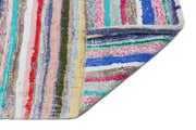 Girit Beige Striped Wool Handmade Area Rug 4'4" x 8'8"