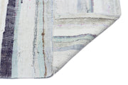 Girit Beige Striped Wool Handmade Area Rug 5'10" x 8'5"