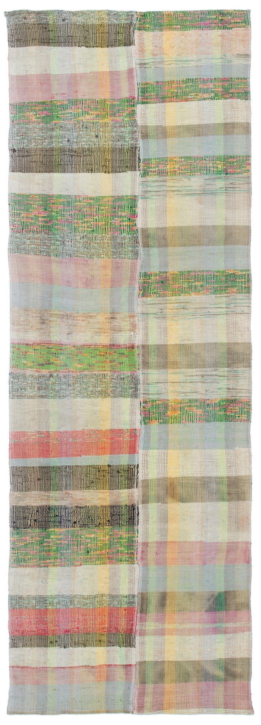 Girit Beige Striped Wool Handmade Area Rug 2'10" x 8'6"