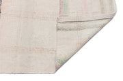 Girit Beige Striped Wool Handmade Area Rug 5'2" x 8'5"