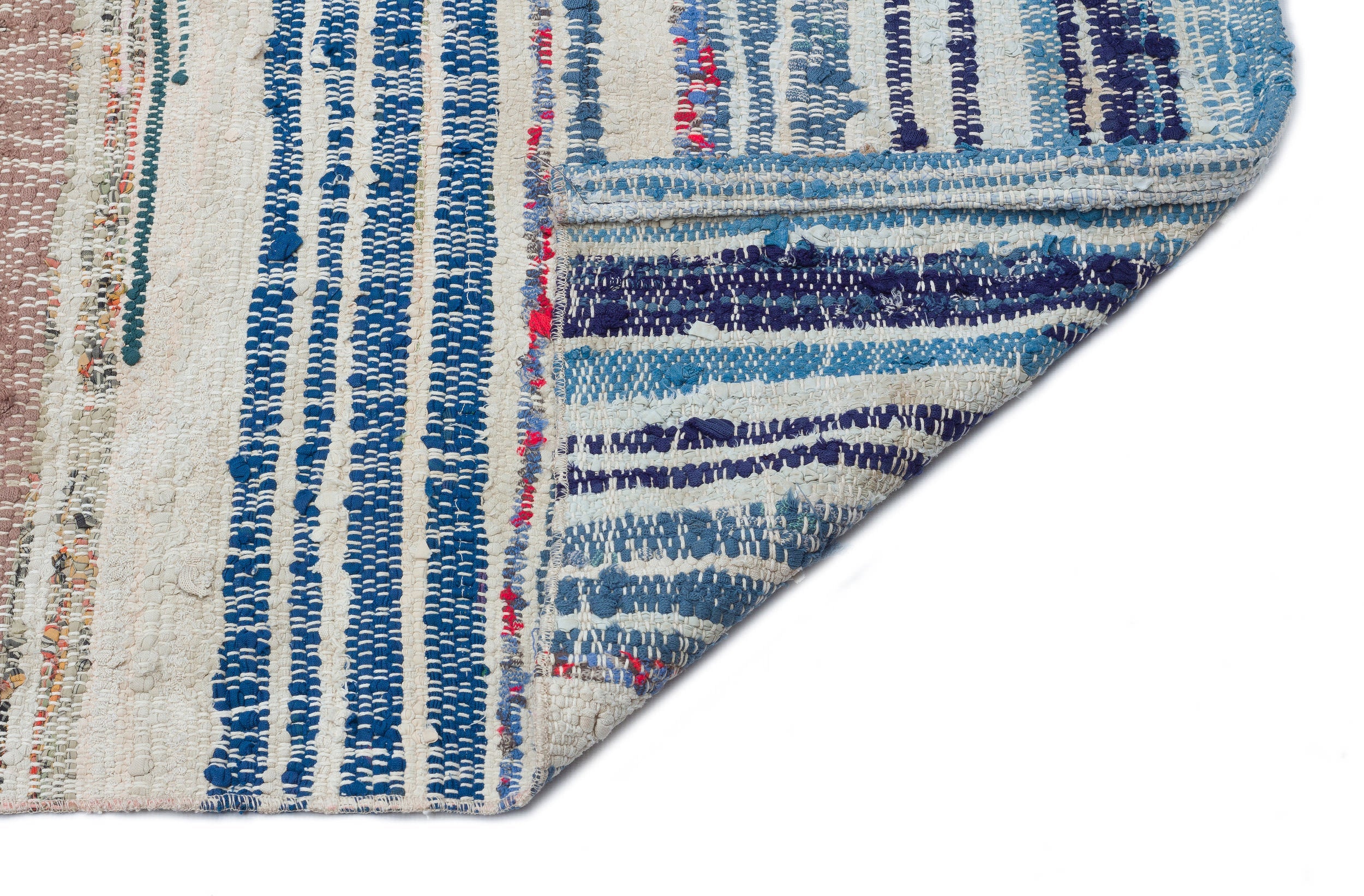Girit Beige Striped Wool Handmade Area Rug 4'5" x 11'11"
