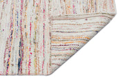 Girit Beige Striped Wool Handmade Area Rug 4'2" x 9'4"