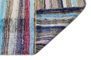 Girit Beige Striped Wool Handmade Area Rug 6'2" x 8'11"