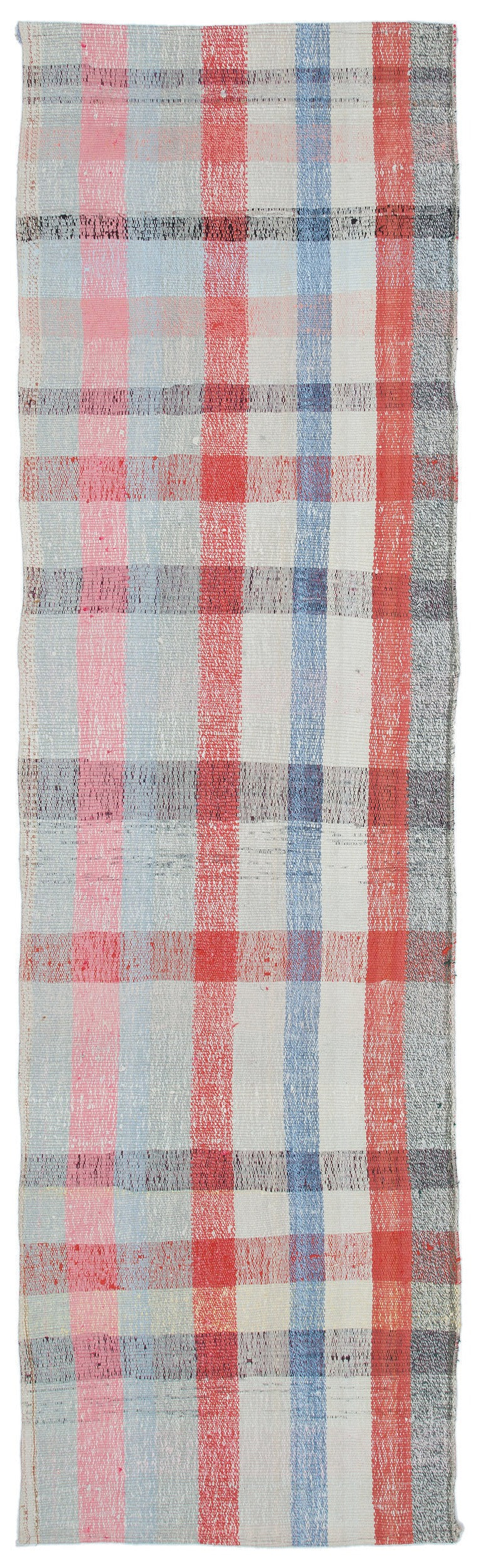 Girit Beige Striped Wool Handmade Area Rug 2'4" x 8'2"