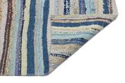 Girit Brown Striped Wool Handmade Area Rug 4'6" x 7'8"