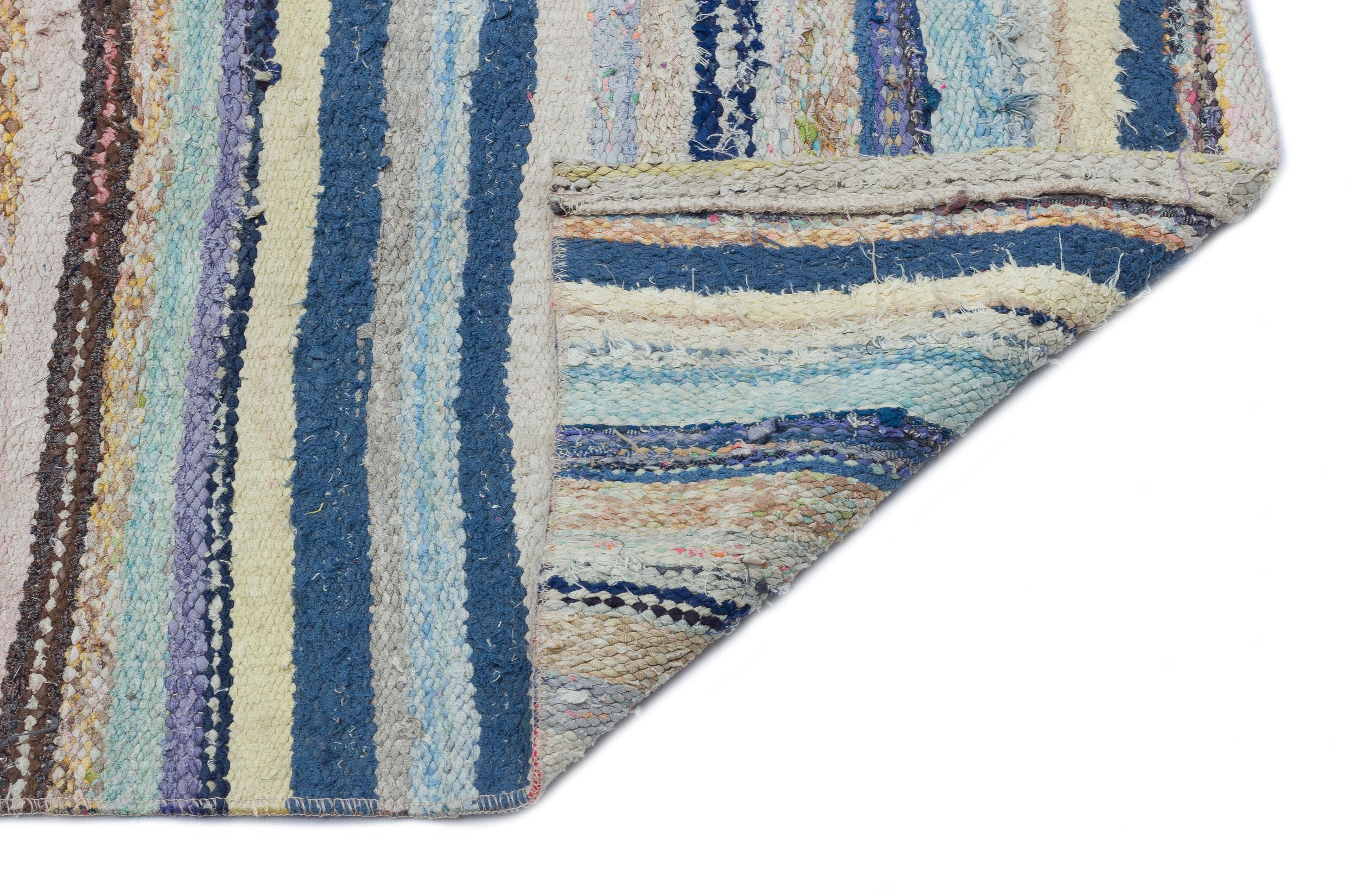 Girit Brown Striped Wool Handmade Area Rug 4'6" x 7'8"