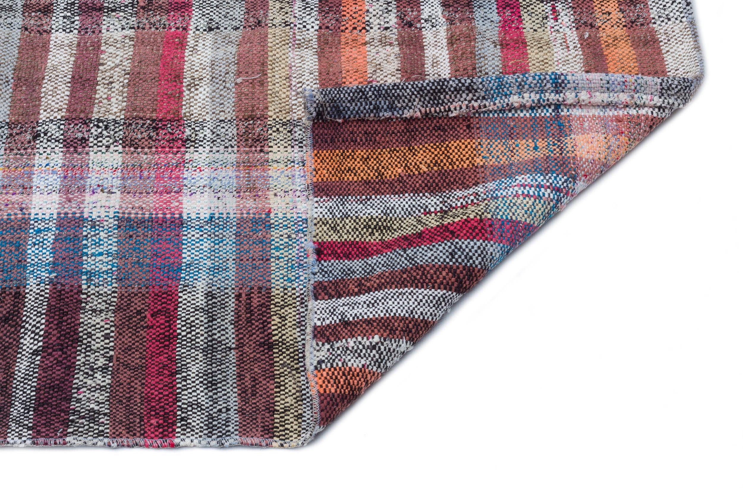 Girit Brown Striped Wool Handmade Area Rug 3'0" x 8'6"