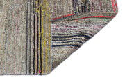 Girit Beige Striped Wool Handmade Area Rug 3'11" x 10'5"