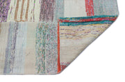 Girit Beige Striped Wool Handmade Area Rug 2'11" x 9'6"