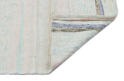 Girit Beige Striped Wool Handmade Area Rug 5'10" x 8'10"