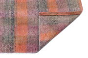 Girit Orange Striped Wool Handmade Area Rug 4'2" x 6'8"