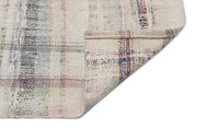 Girit Beige Striped Wool Handmade Area Rug 4'8" x 6'11"