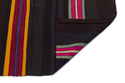 Girit Brown Striped Wool Handmade Area Rug 4'8" x 8'0"