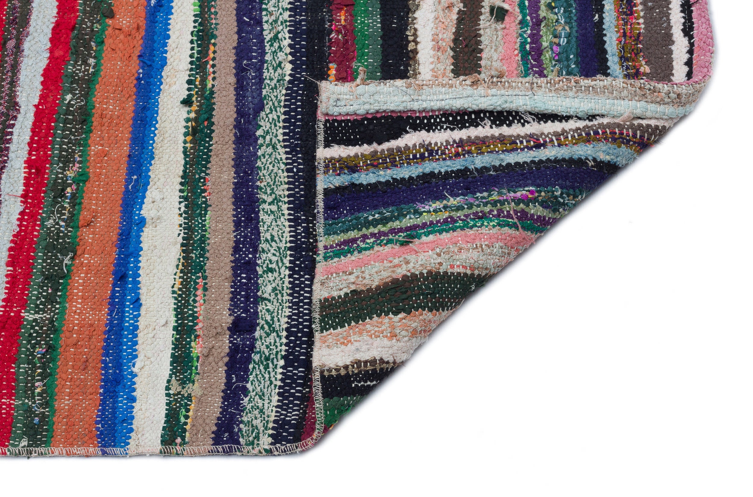 Girit Multy Striped Wool Handmade Area Rug 4'8" x 8'0"