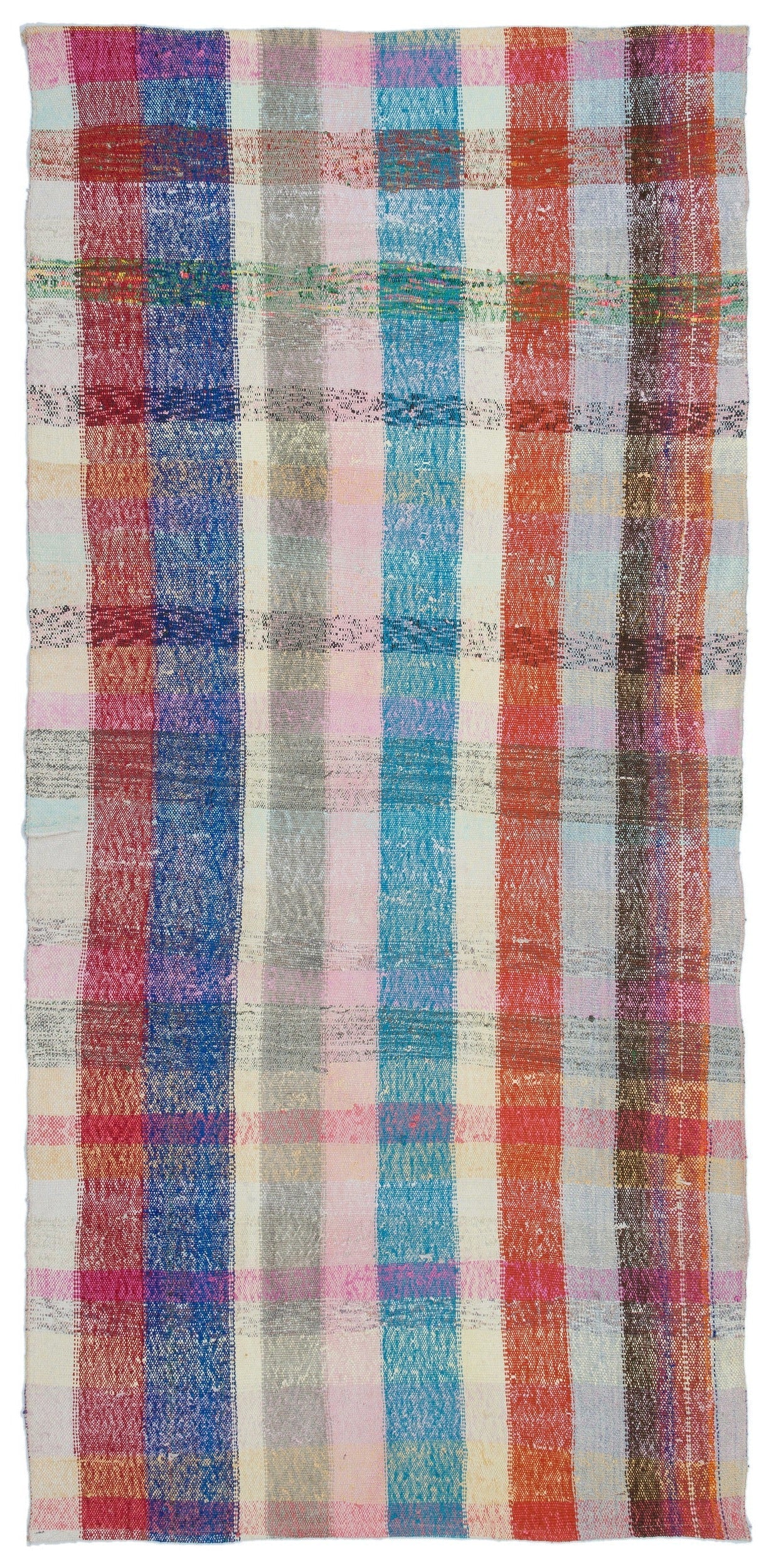 Girit Beige Striped Wool Handmade Area Rug 3'10" x 8'4"