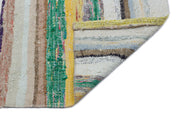 Girit Beige Striped Wool Handmade Area Rug 3'0" x 5'11"