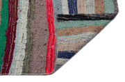 Girit Beige Striped Wool Handmade Area Rug 3'8" x 10'8"