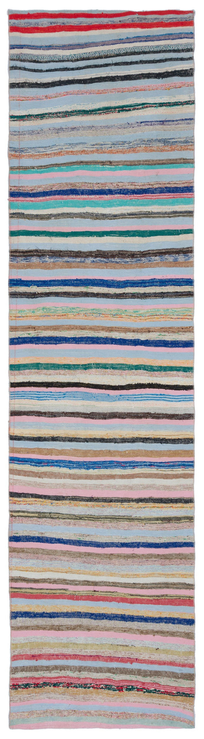 Girit Beige Striped Wool Handmade Area Rug 5'7" x 8'2"