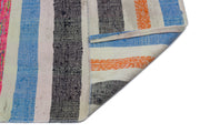 Girit Beige Striped Wool Handmade Area Rug 4'1" x 13'2"