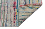 Girit Beige Striped Wool Handmade Area Rug 3'7" x 14'2"