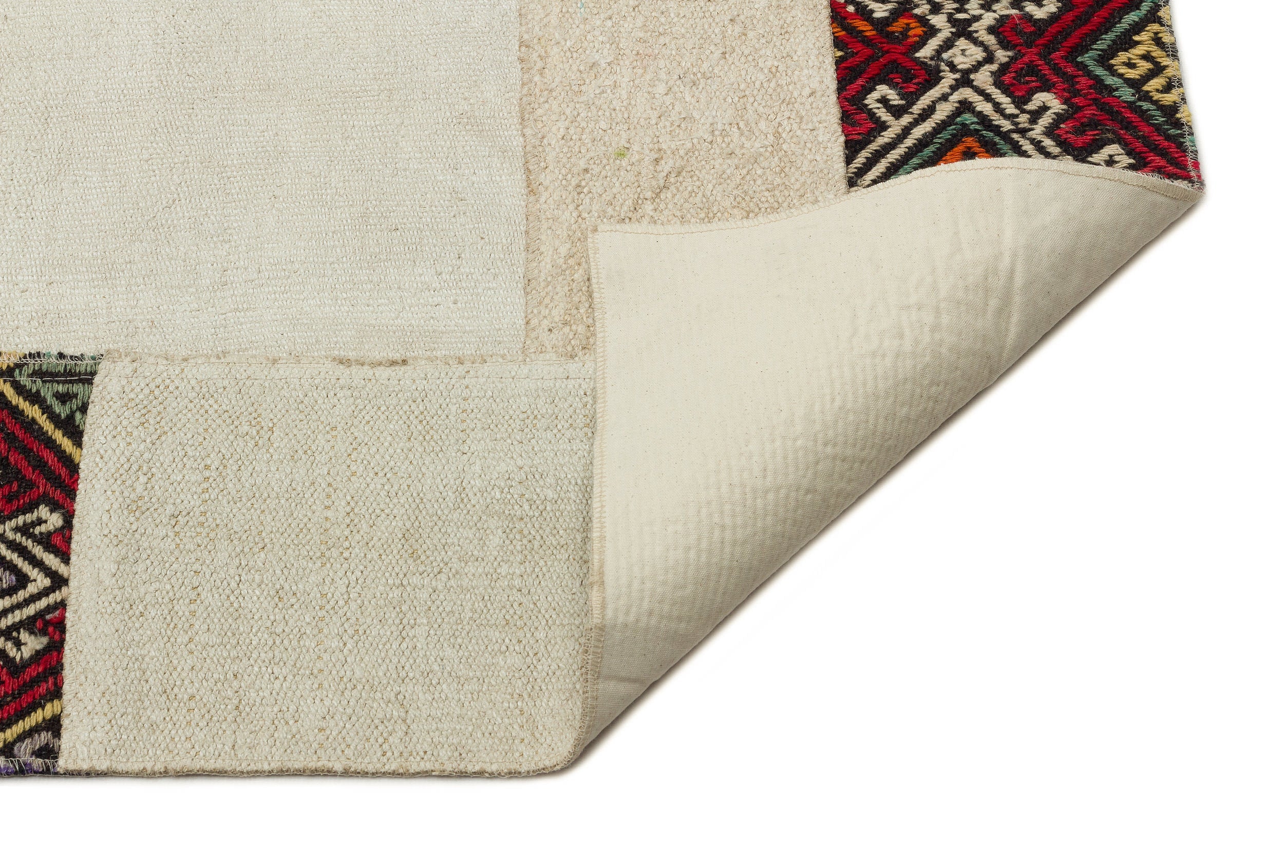 Teselya 32945 Beige Patchwork Wool Handmade Area Rug 9'2" x 11'10"