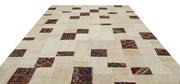Teselya 32945 Beige Patchwork Wool Handmade Area Rug 9'2" x 11'10"