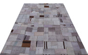 Teselya 32952 Beige Patchwork Wool Handmade Area Rug 5'3" x 7'7"