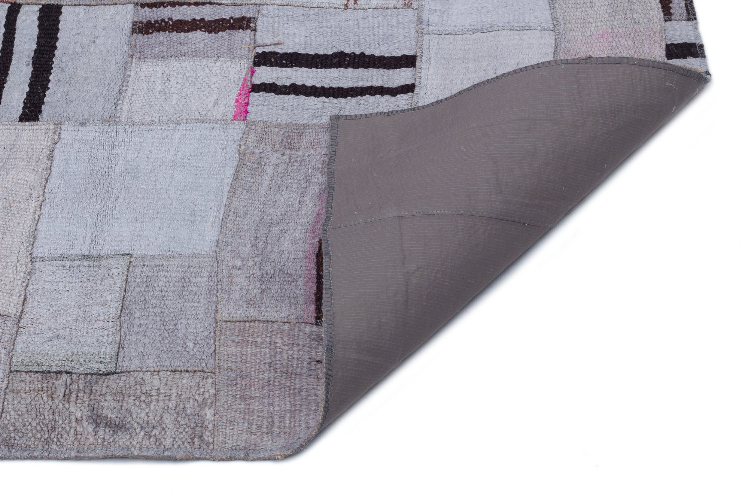 Teselya 32960 Beige Patchwork Wool Handmade Area Rug 5'3" x 7'7"