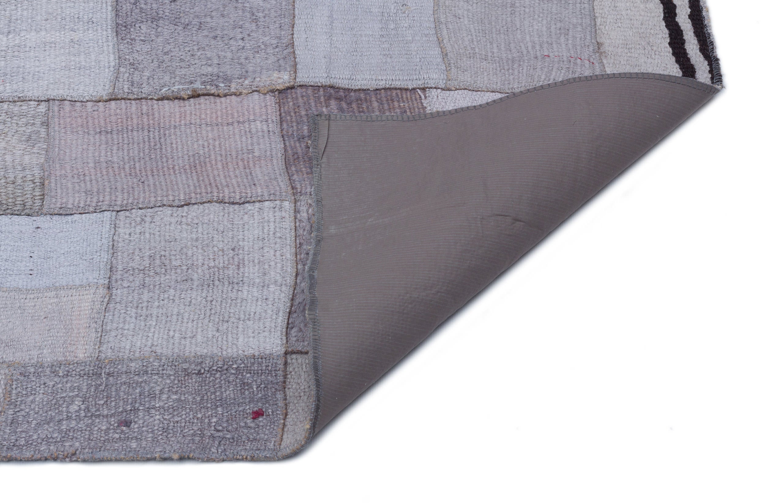 Purple Patchwork Rug - Handmade Wool Area Rug 5'7" x 7'10" Bohemian Design