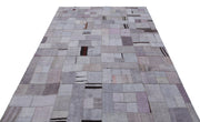 Purple Patchwork Rug - Handmade Wool Area Rug 5'7" x 7'10" Bohemian Design