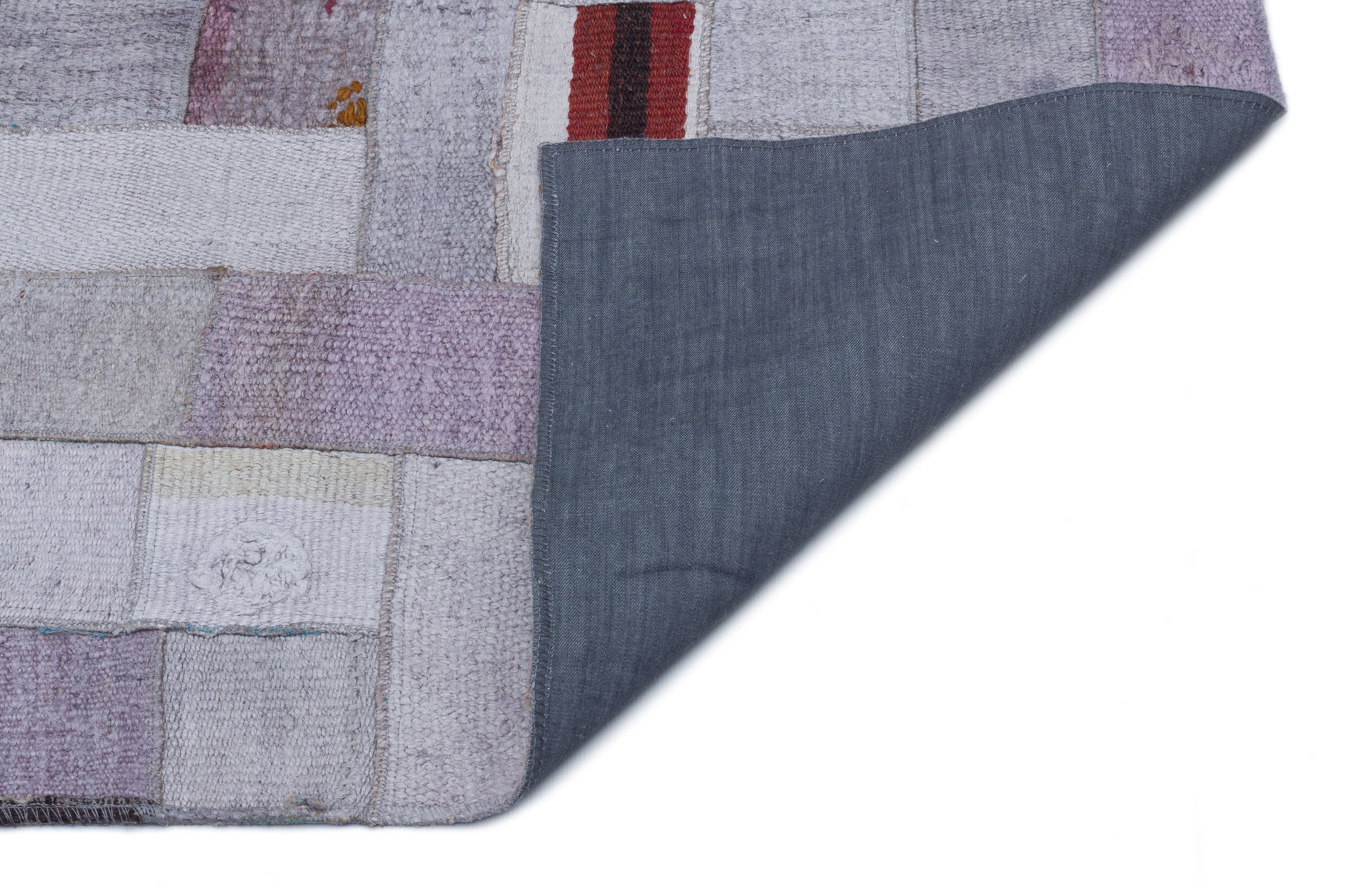 Teselya 32994 Beige Patchwork Wool Handmade Area Rug 5'3" x 7'7"