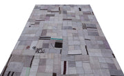 Teselya 33003 Beige Patchwork Wool Handmade Area Rug 5'7" x 7'9"