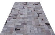 Teselya 33020 Blue Patchwork Wool Handmade Area Rug 5'3" x 7'7"