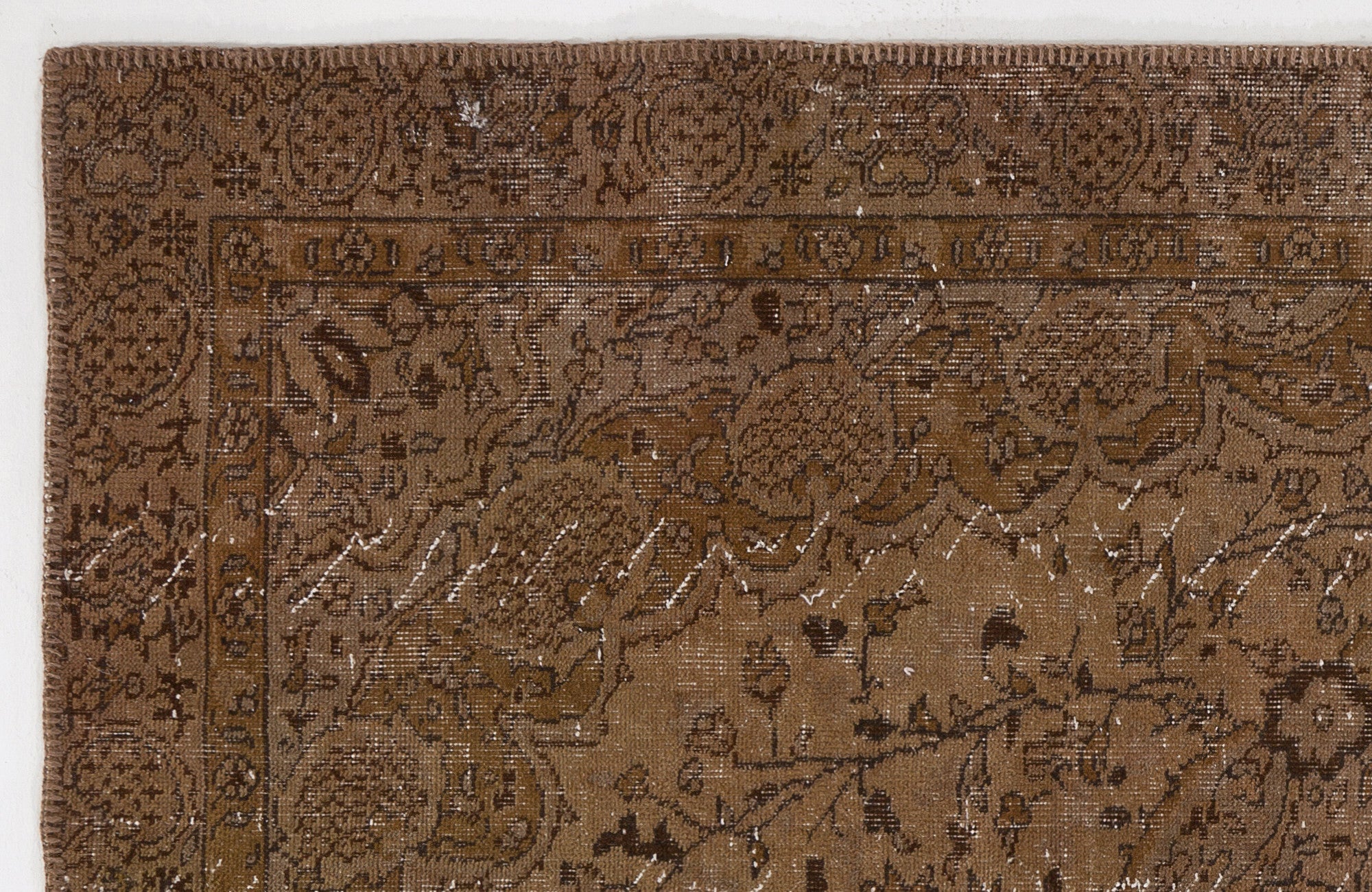 Atina Brown Vintage Wool Handmade Area Rug 4'11" x 8'4"
