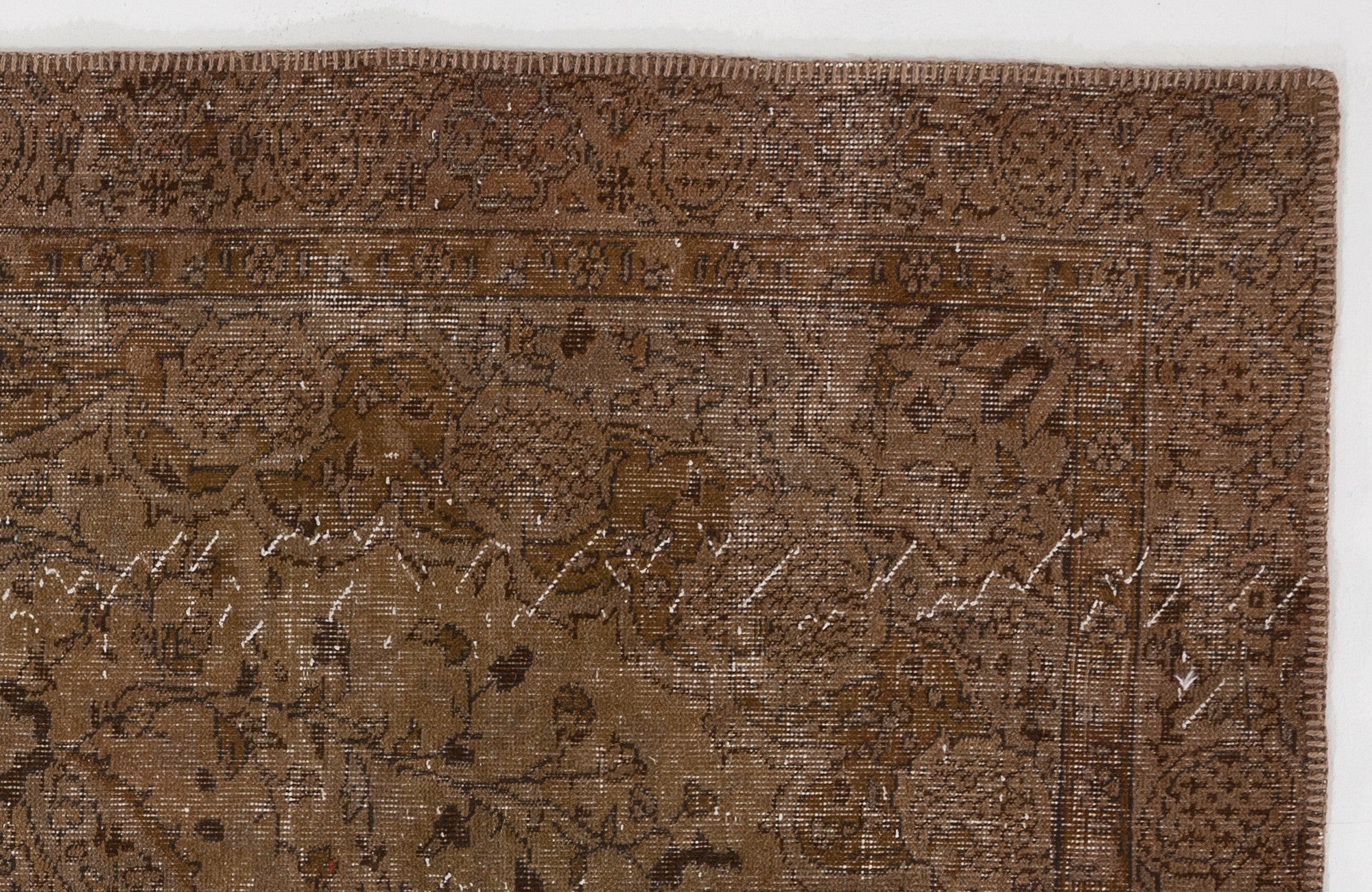 Atina Brown Vintage Wool Handmade Area Rug 4'11" x 8'4"