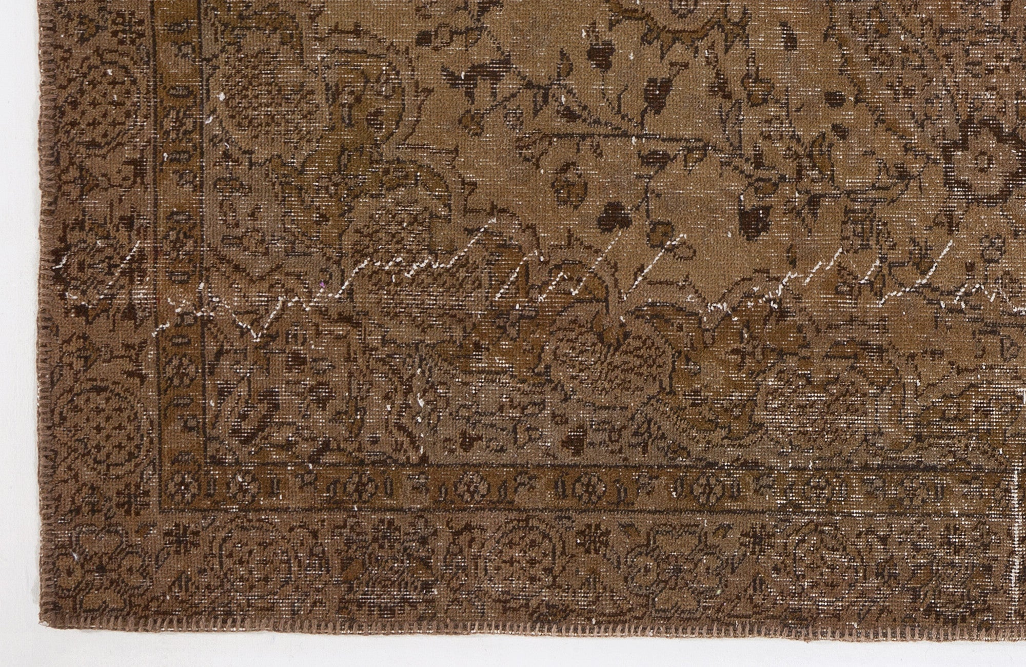 Atina Brown Vintage Wool Handmade Area Rug 4'11" x 8'4"