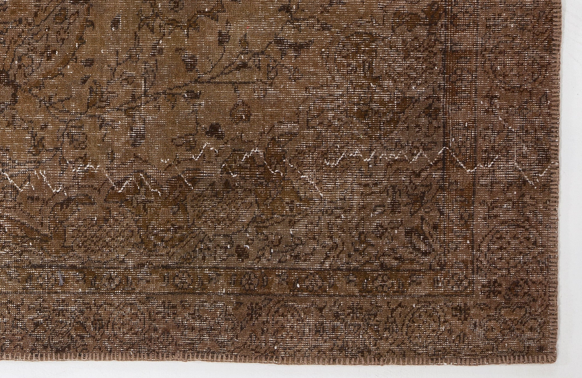 Atina Brown Vintage Wool Handmade Area Rug 4'11" x 8'4"