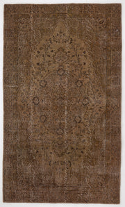 Atina Brown Vintage Wool Handmade Area Rug 4'11" x 8'4"