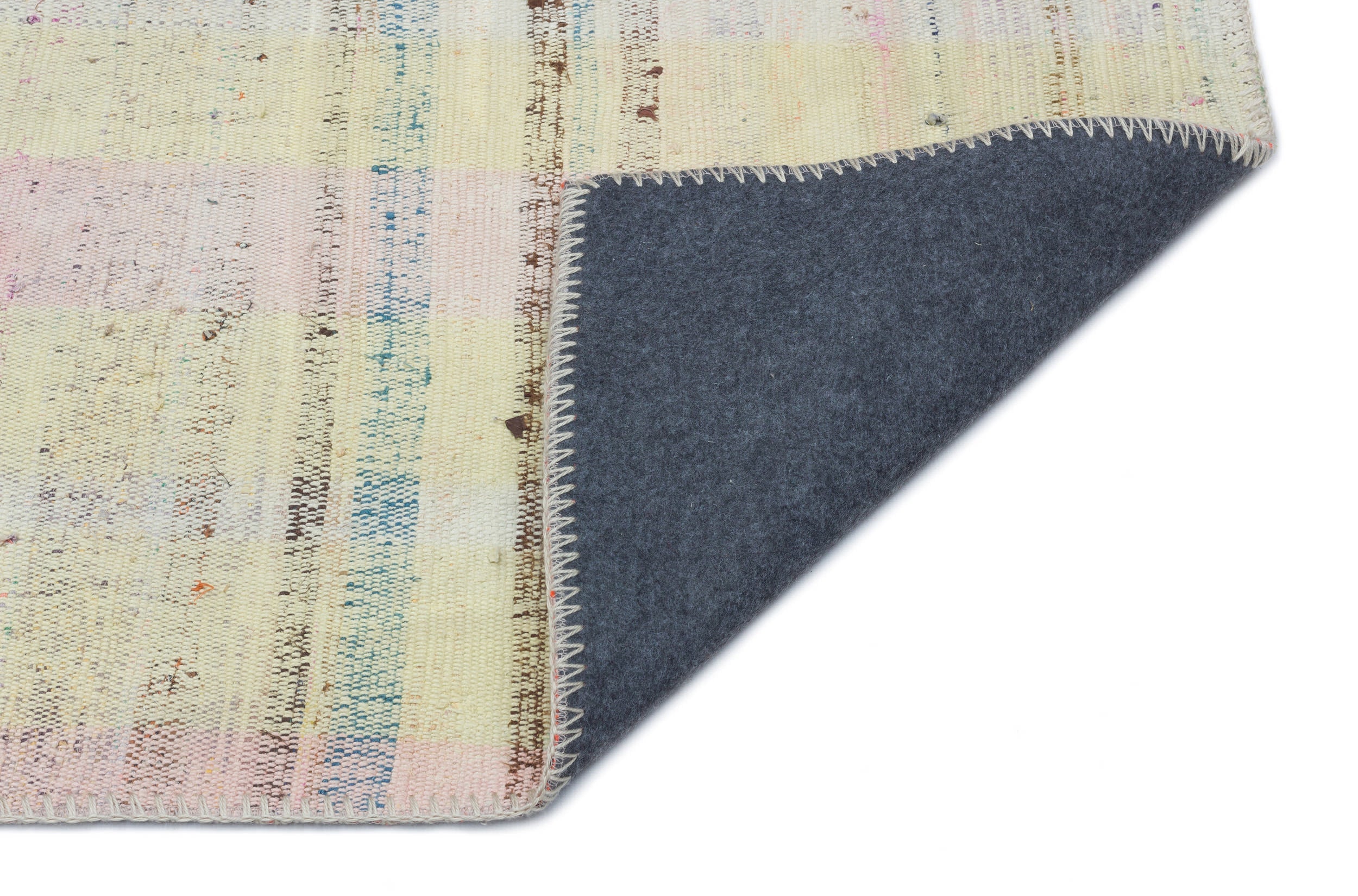 Girit Beige Striped Wool Handmade Area Rug 2'11" x 4'11"