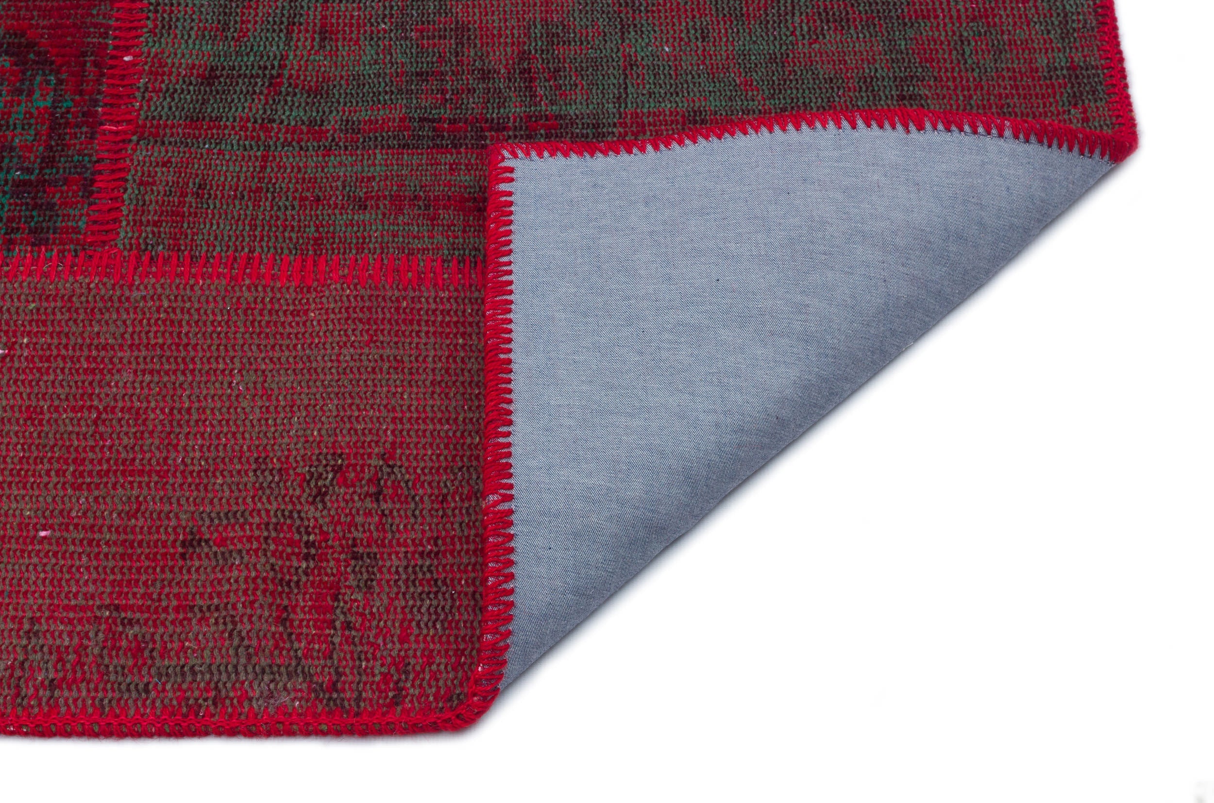 Iskece 33150 Red Vintage Wool Handmade Area Rug 3'11" x 5'11"