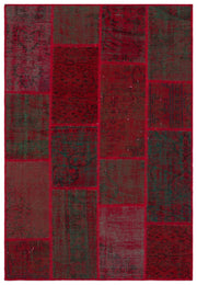 Iskece 33150 Red Vintage Wool Handmade Area Rug 3'11" x 5'11"
