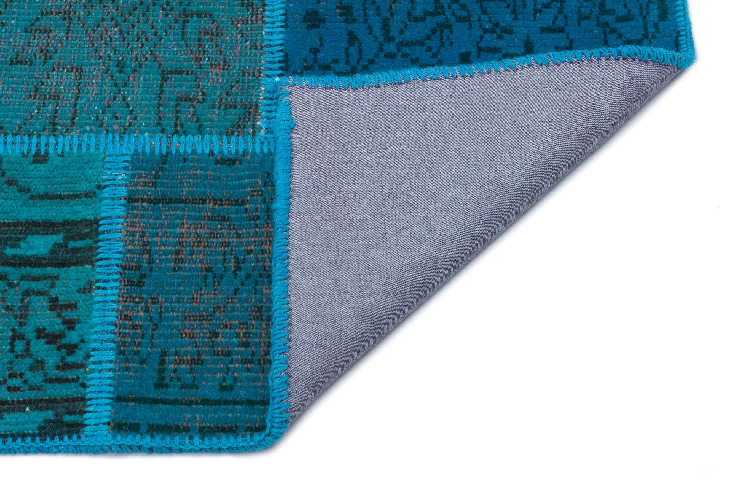 Iskece Turquoise Vintage Wool Handmade Area Rug 3'11" x 5'10"