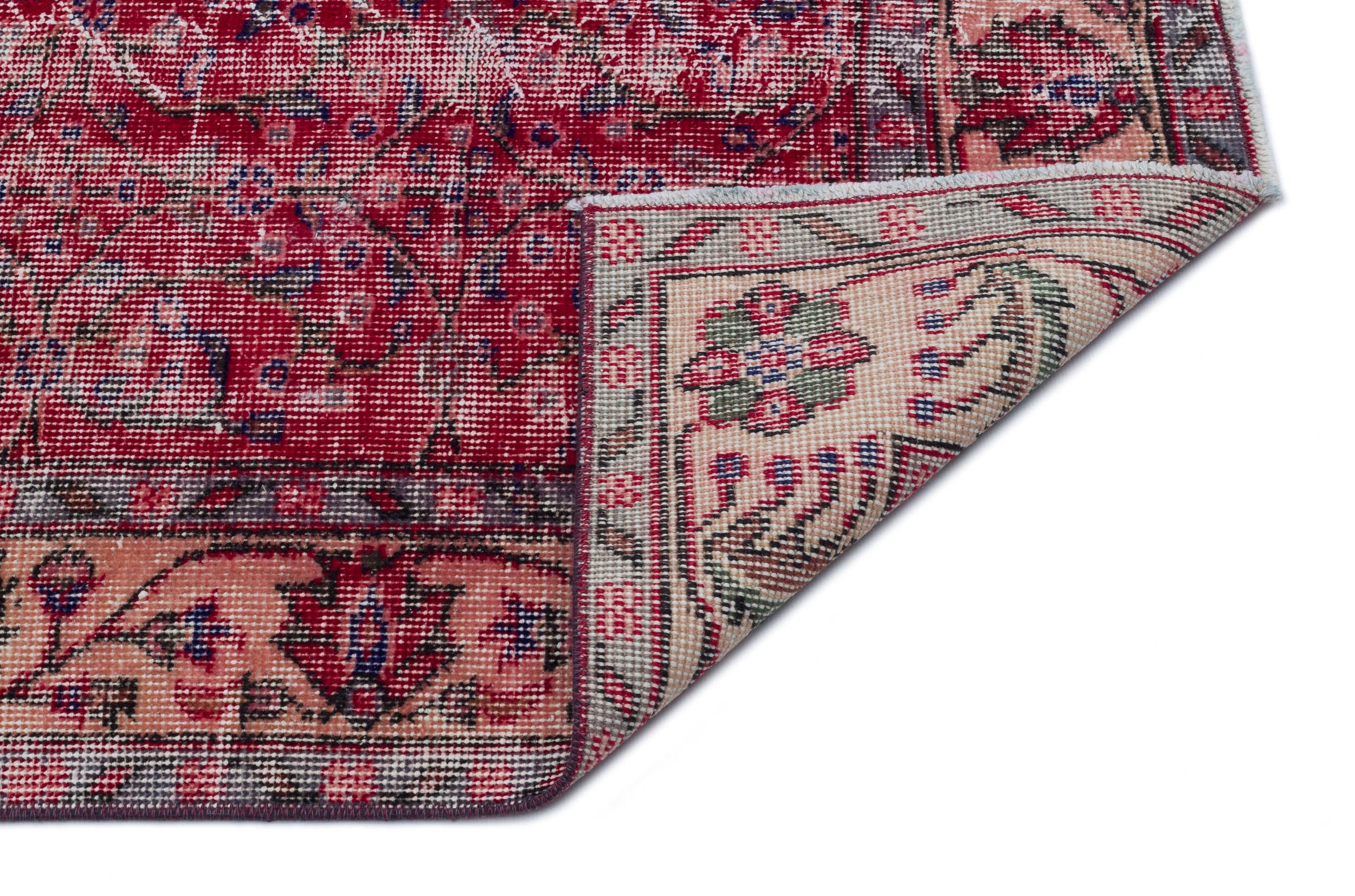 Atina Red Vintage Wool Handmade Area Rug 5'6" x 8'7"