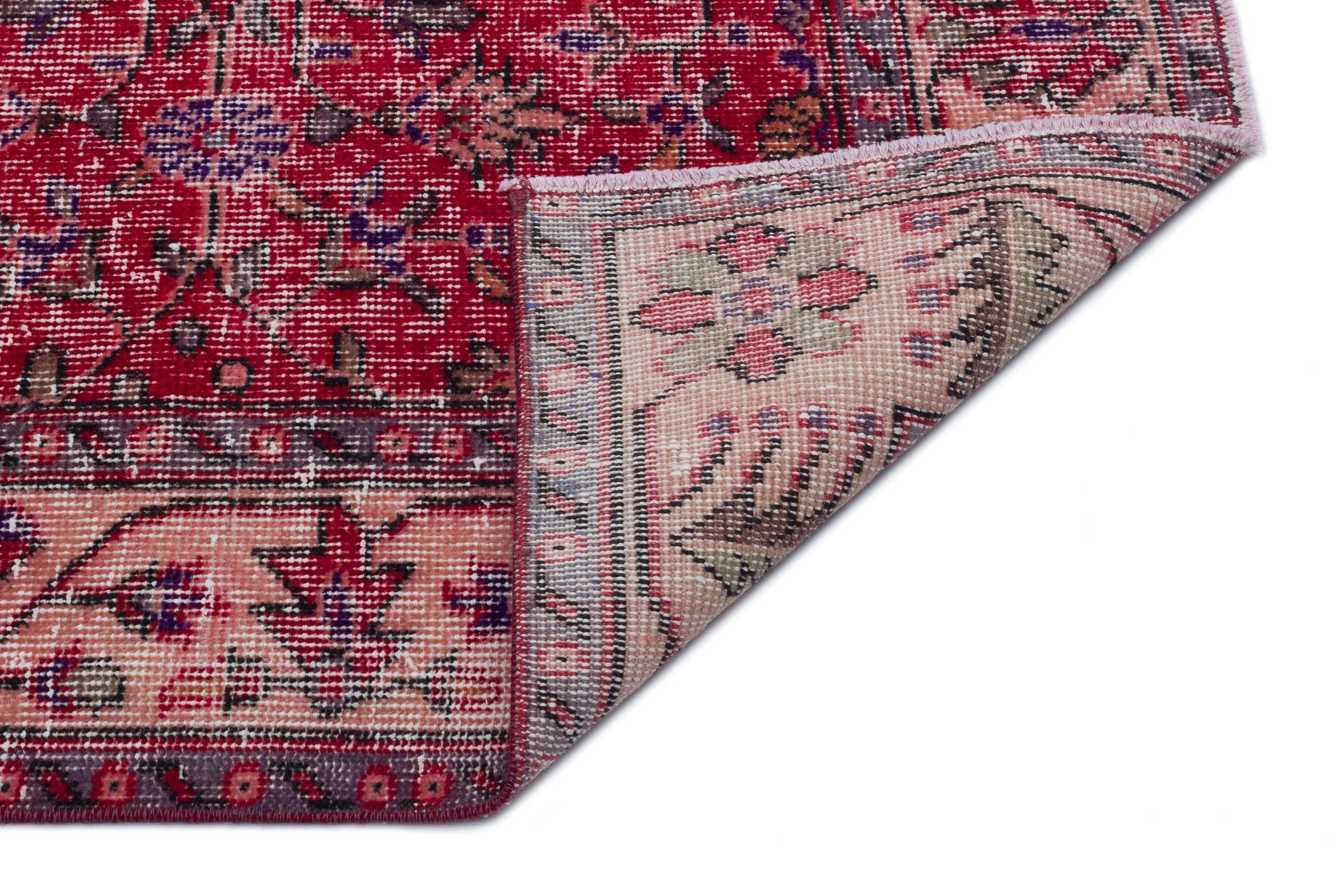 Atina Red Vintage Wool Handmade Area Rug 5'10" x 9'4"