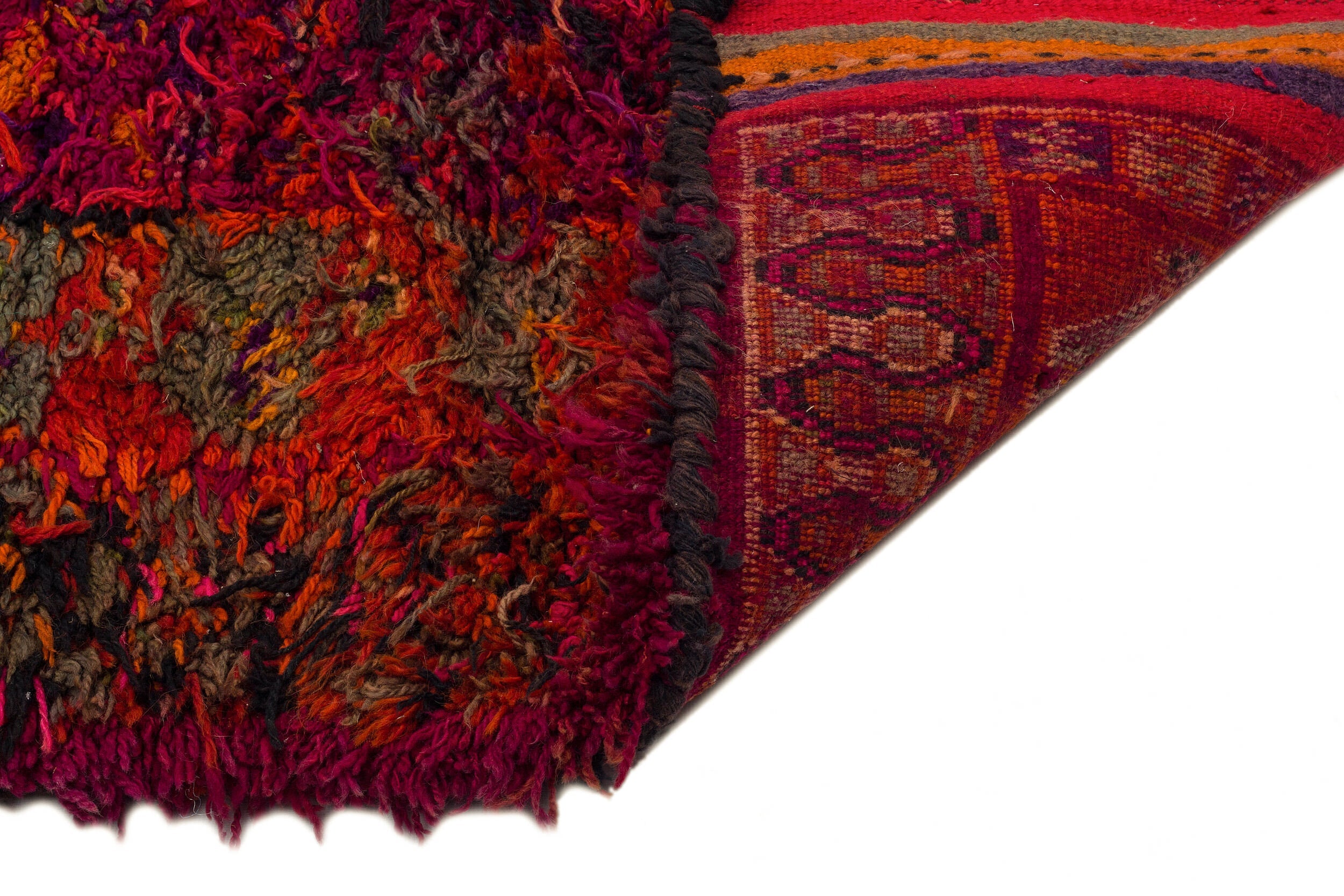 Girit Red Floral Wool Handmade Area Rug 3'7" x 9'10"