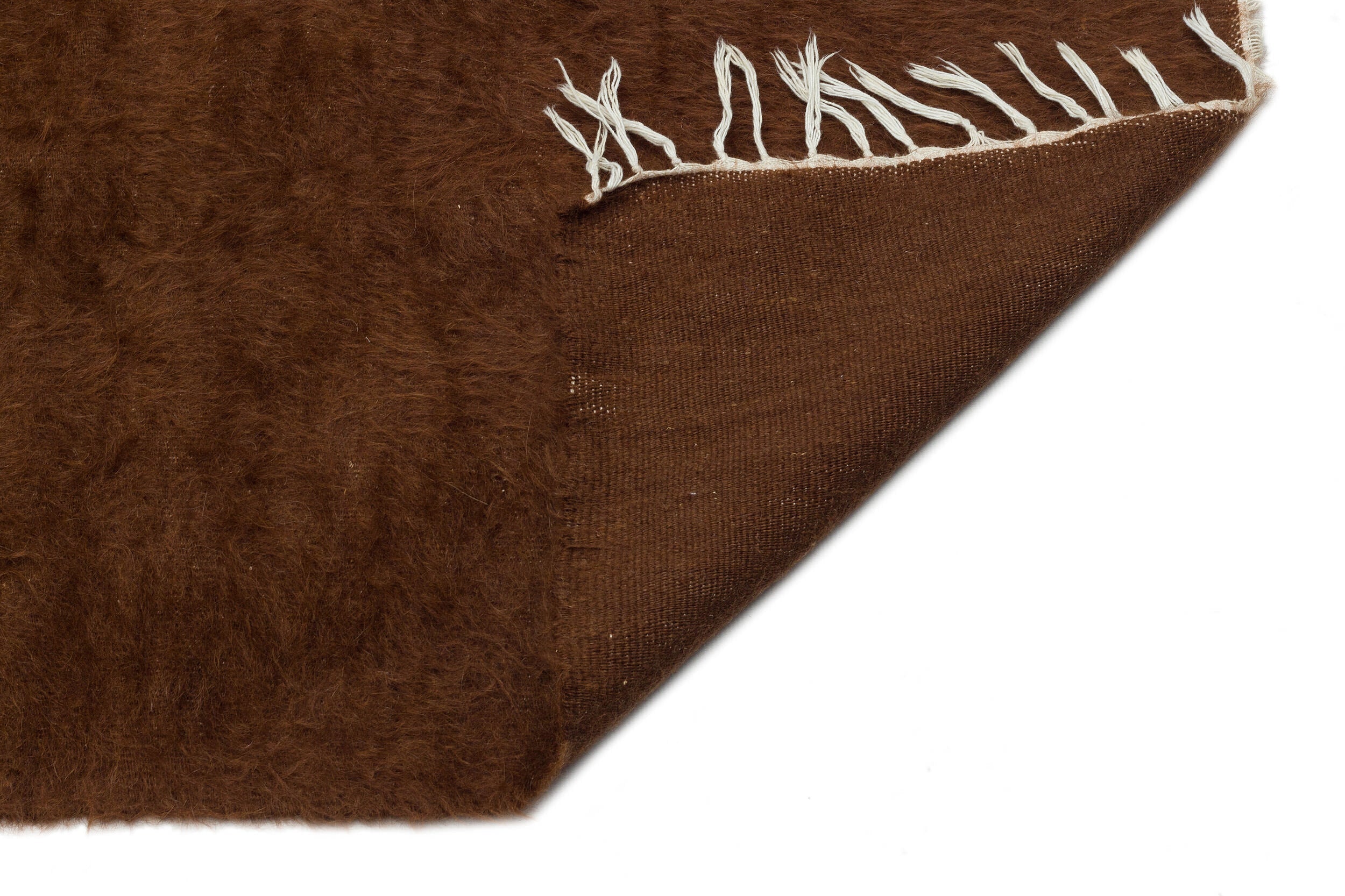 Girit Brown Geometric Wool Handmade Area Rug 4'4" x 6'7"