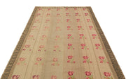 Girit Brown Geometric Wool Handmade Area Rug 5'2" x 8'3"