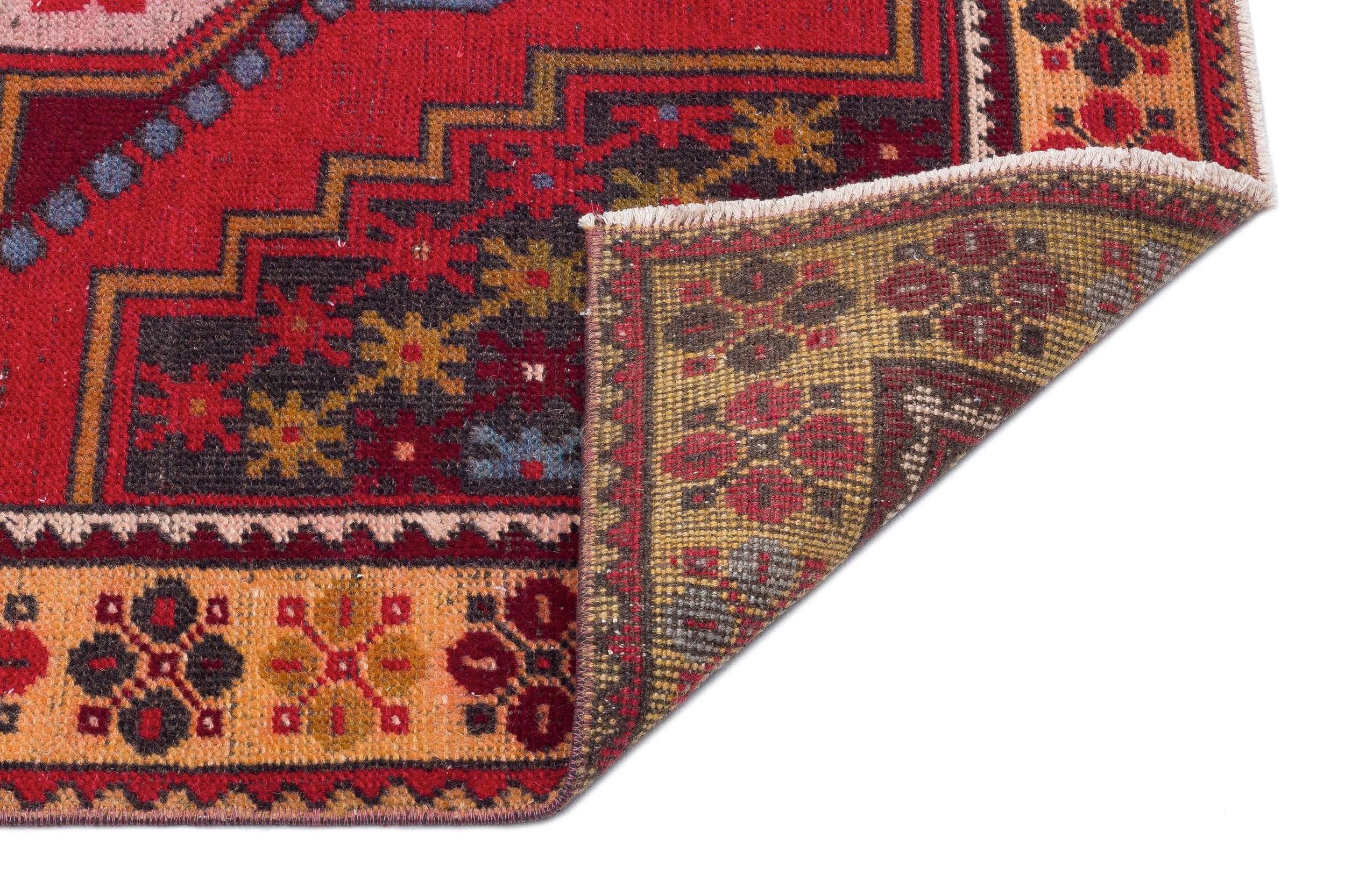 Kavala Red Classic Wool Handmade Area Rug 3'7" x 6'2"