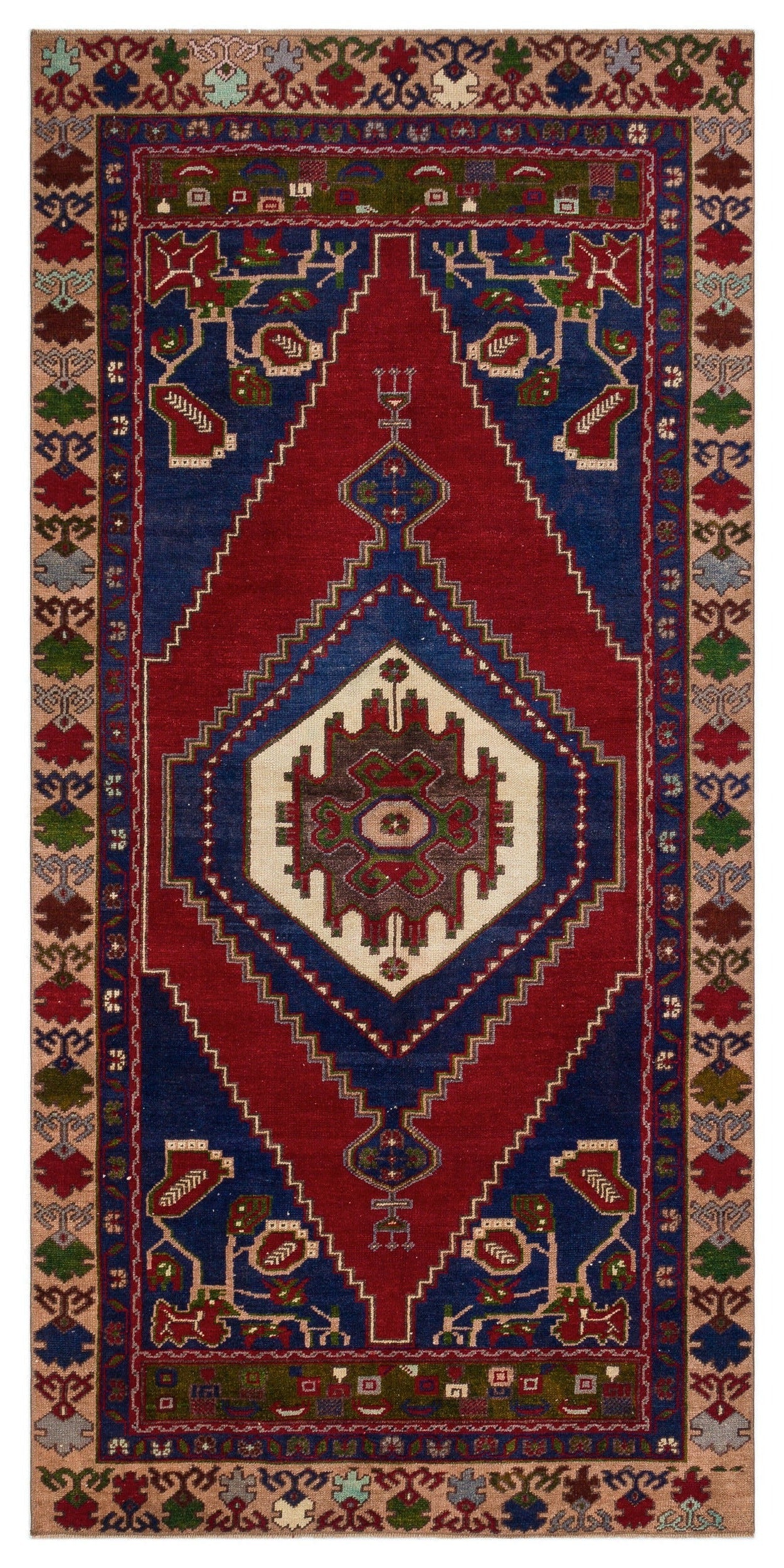 Kavala Red Classic Wool Handmade Area Rug 3'10" x 7'10"